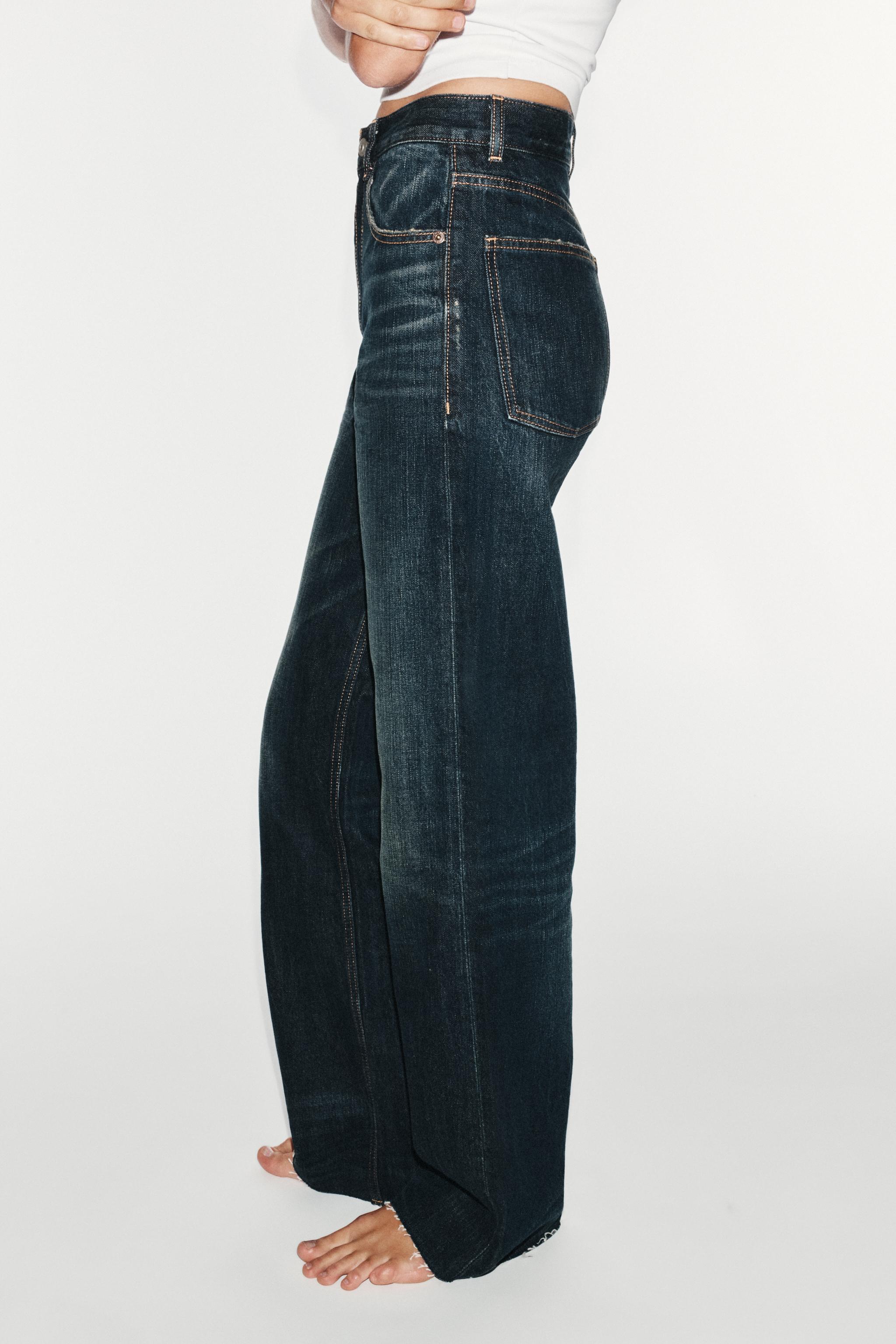 Zara Trf Yüksek Bel Geniş Paça Jean görsel 4