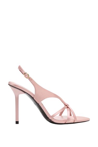 SANDALIA TACÓN EFECTO SATINADO - Rosa de Zara