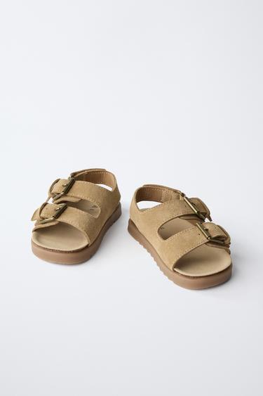 LEATHER SANDALS - Camel Brown by Zara - Image 3