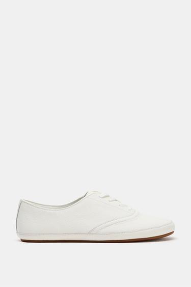 BASKET EN CUIR STYLE DERBY - Blanc de Zara