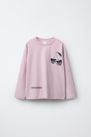 CHERRY PRINT T-SHIRT - Pink by Zara - Image 0