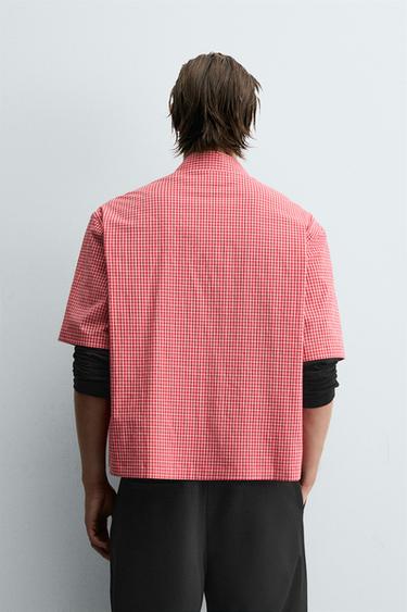 CHEMISE RELAXED FIT À CARREAUX - Rouge de Zara - Image 2