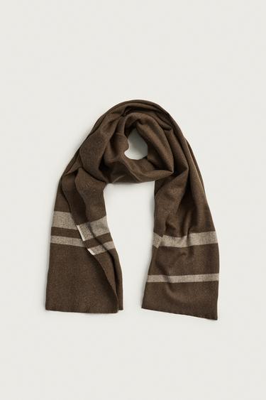 BASIC STRIPED SCARF - Brown by Zara