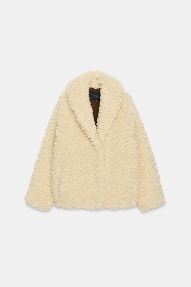 CHAMARRA BORREGUILLO ZW COLLECTION - Crema de Zara