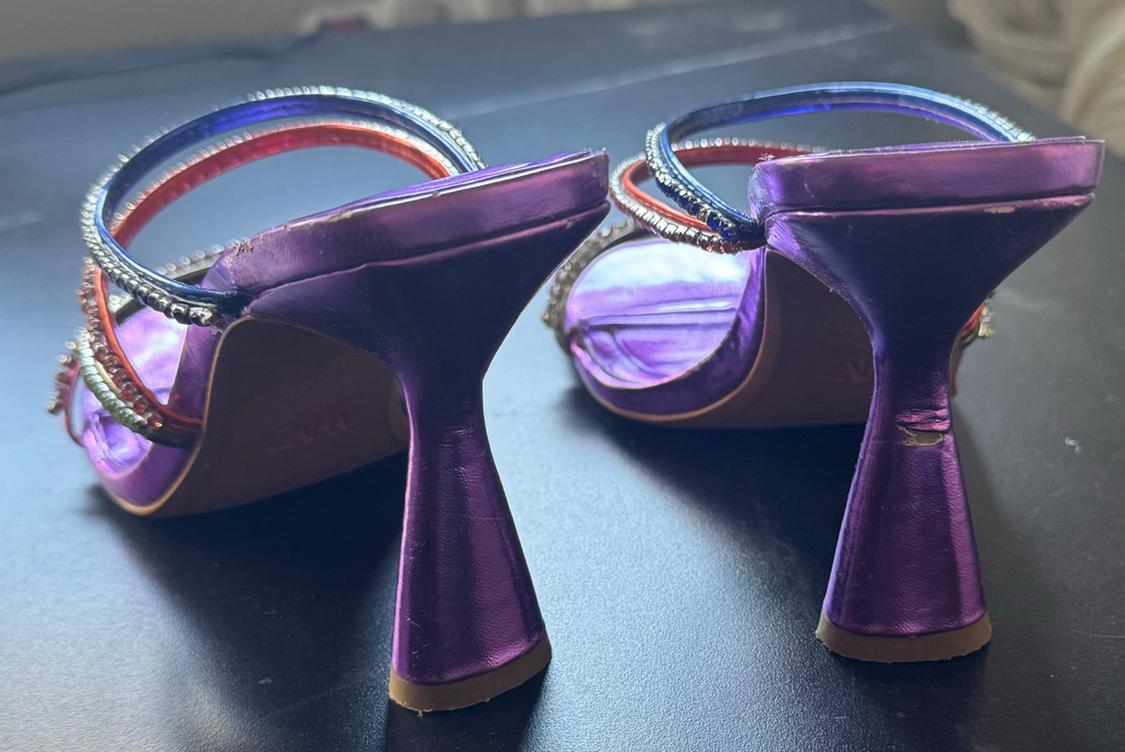 HEELED SANDALS WITH RHINESTONE STRAPS - Image 4
