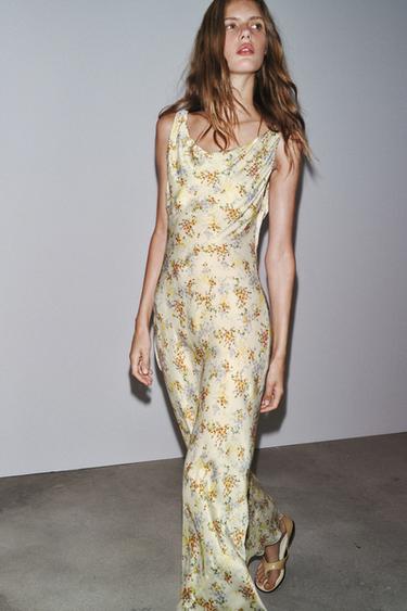 Zara SATENSKA HALJINA SA PRINTOM ZW COLLECTION – Žuta