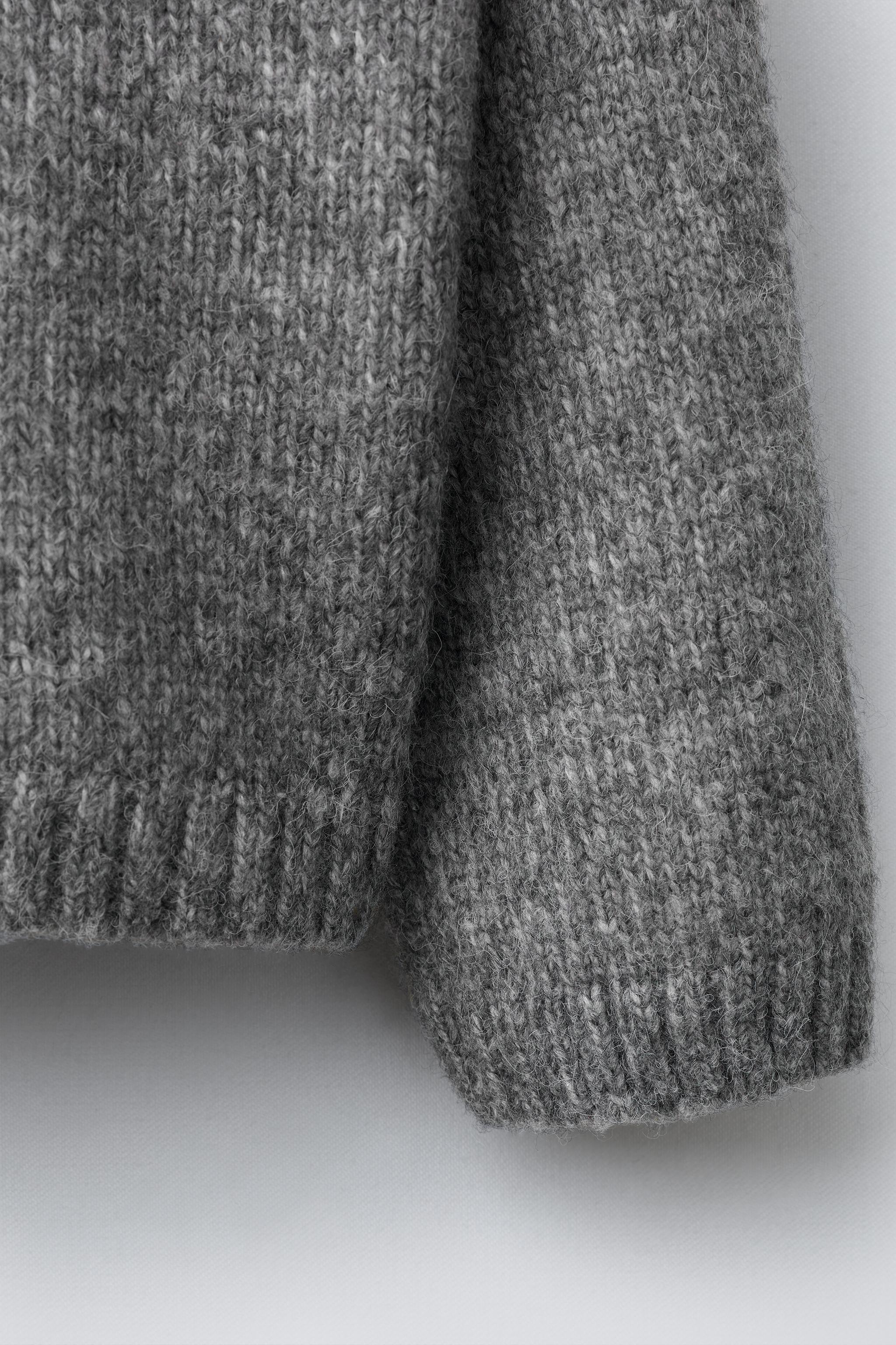 刺繍ニットセーター - グレーマール | ZARA Japan / 日本