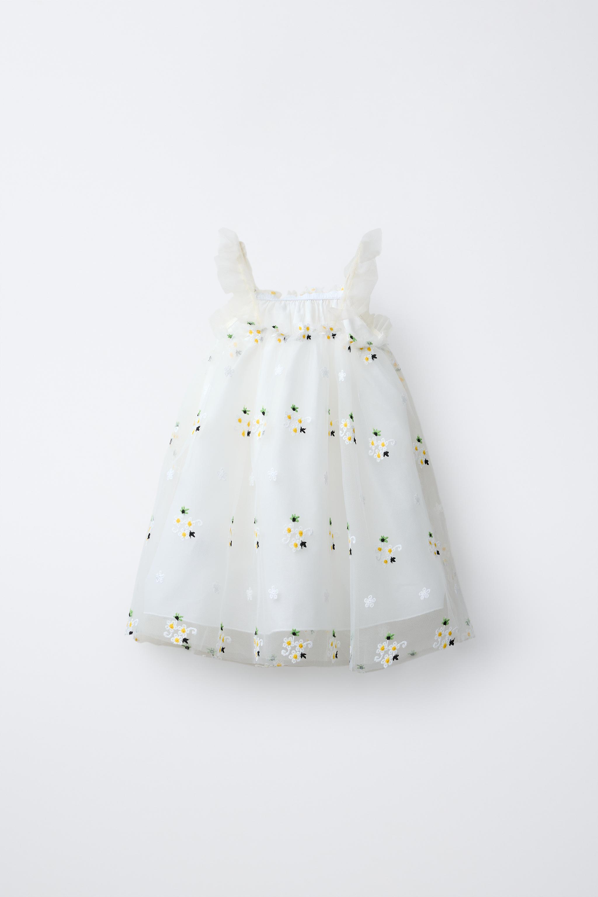 FLORAL TULLE DRESS - Oyster-white | ZARA United States FLORAL TULLE DRESS - Oyster-white | ZARA United States