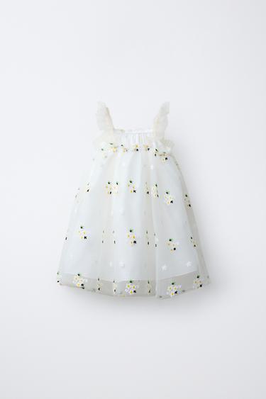 TULLE FLORAL DRESS - Oyster-white by Zara - Image 1