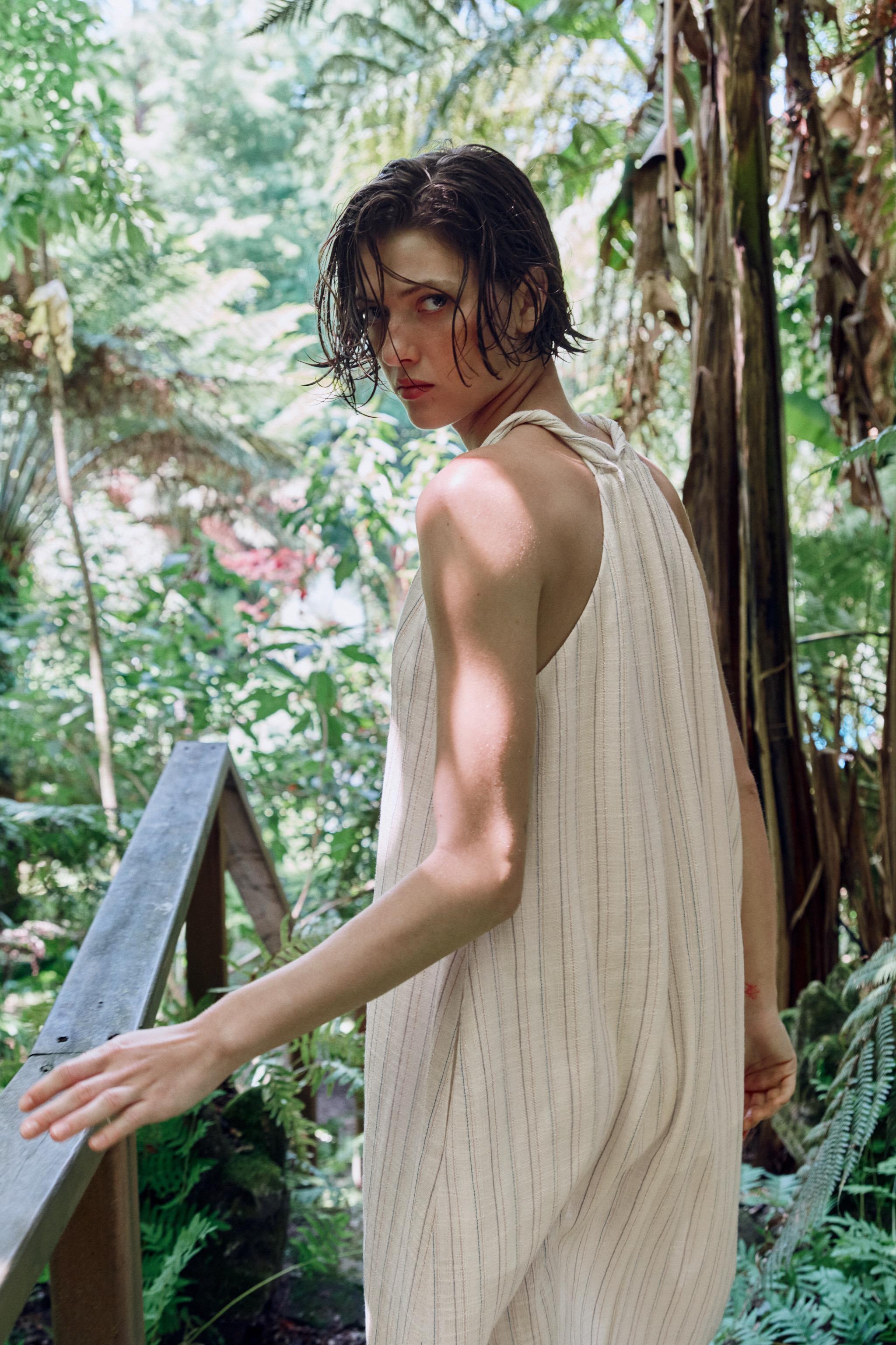 Женские платья Zara METALLIC THREAD STRIPED LONG DRESS — фото 7