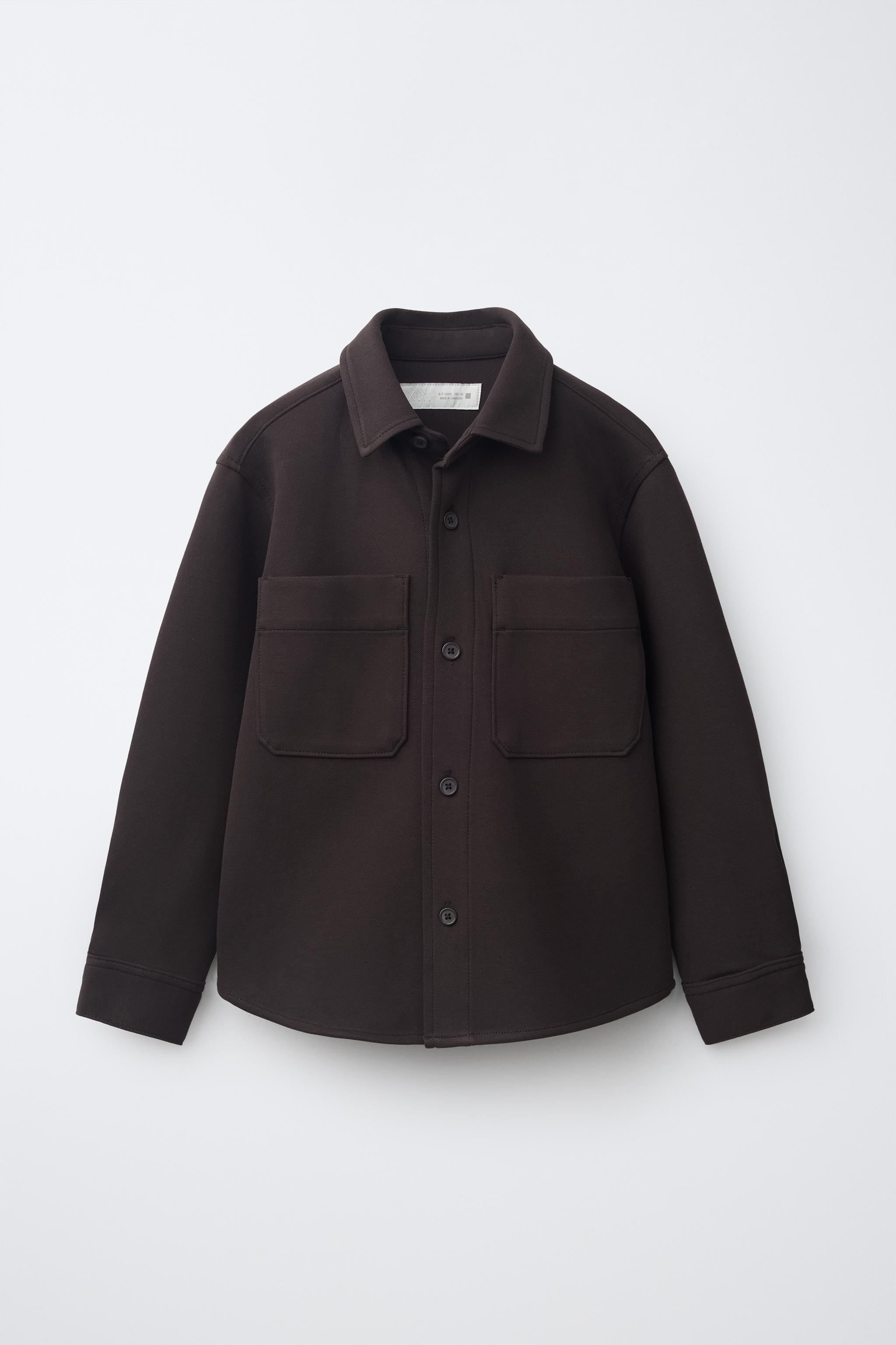 コンフォート ポケット シャツジャケット - チョコレート | ZARA Japan