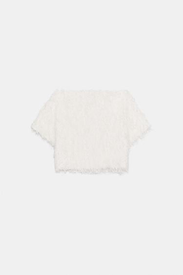 TOP EN MAILLE FRANGES - Écru de Zara - Image 6