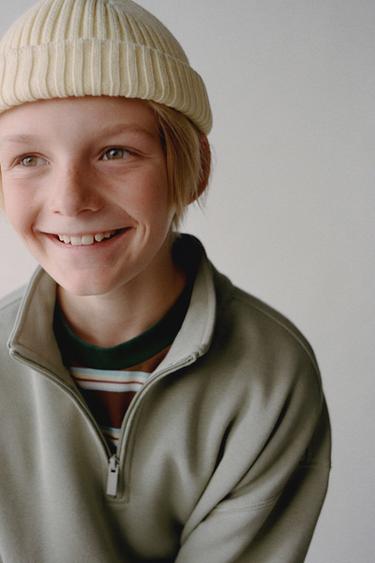 BASIC LABEL SWEATSHIRT - Olive green by Zara