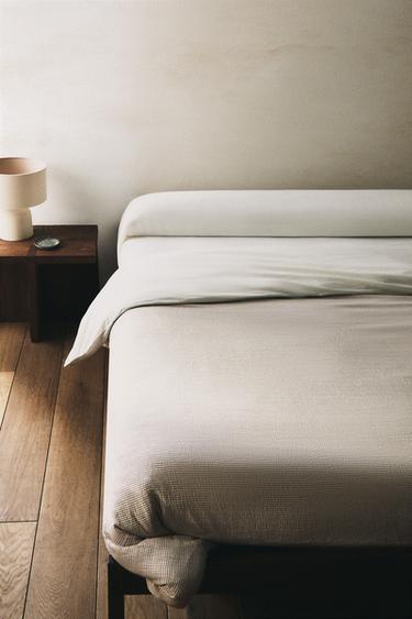 TEXTURED STRIPED DUVET COVER - Light beige by Zara - Image 5