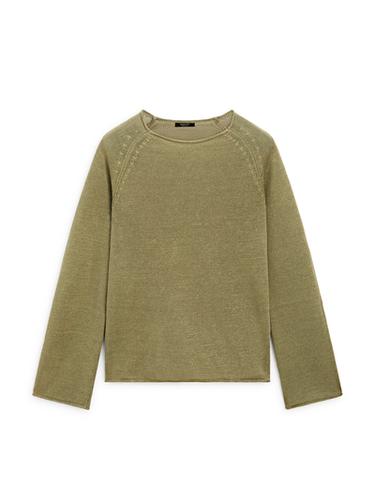 Zara Linen knit crew neck sweater - Mid-green