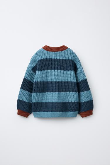STRIPED KNIT SWEATER — Blue 2