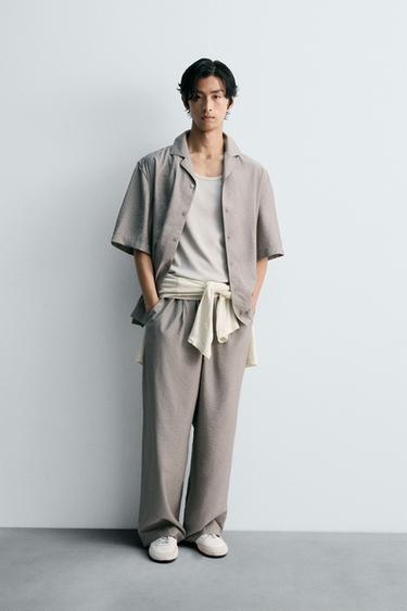 FLOWING TROUSERS WITH PLEATS - Light mink by Zara