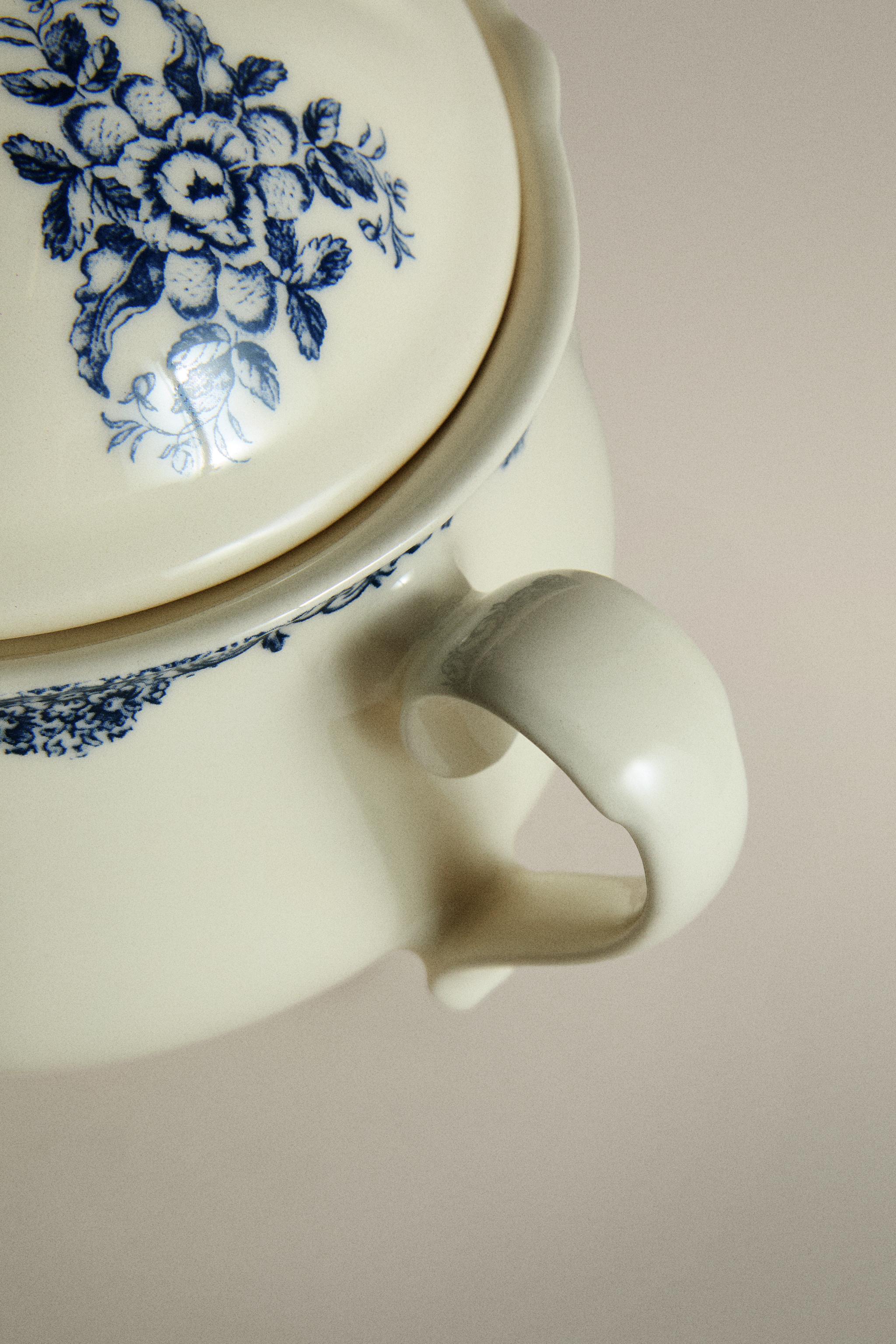 FLORAL EARTHENWARE TUREEN