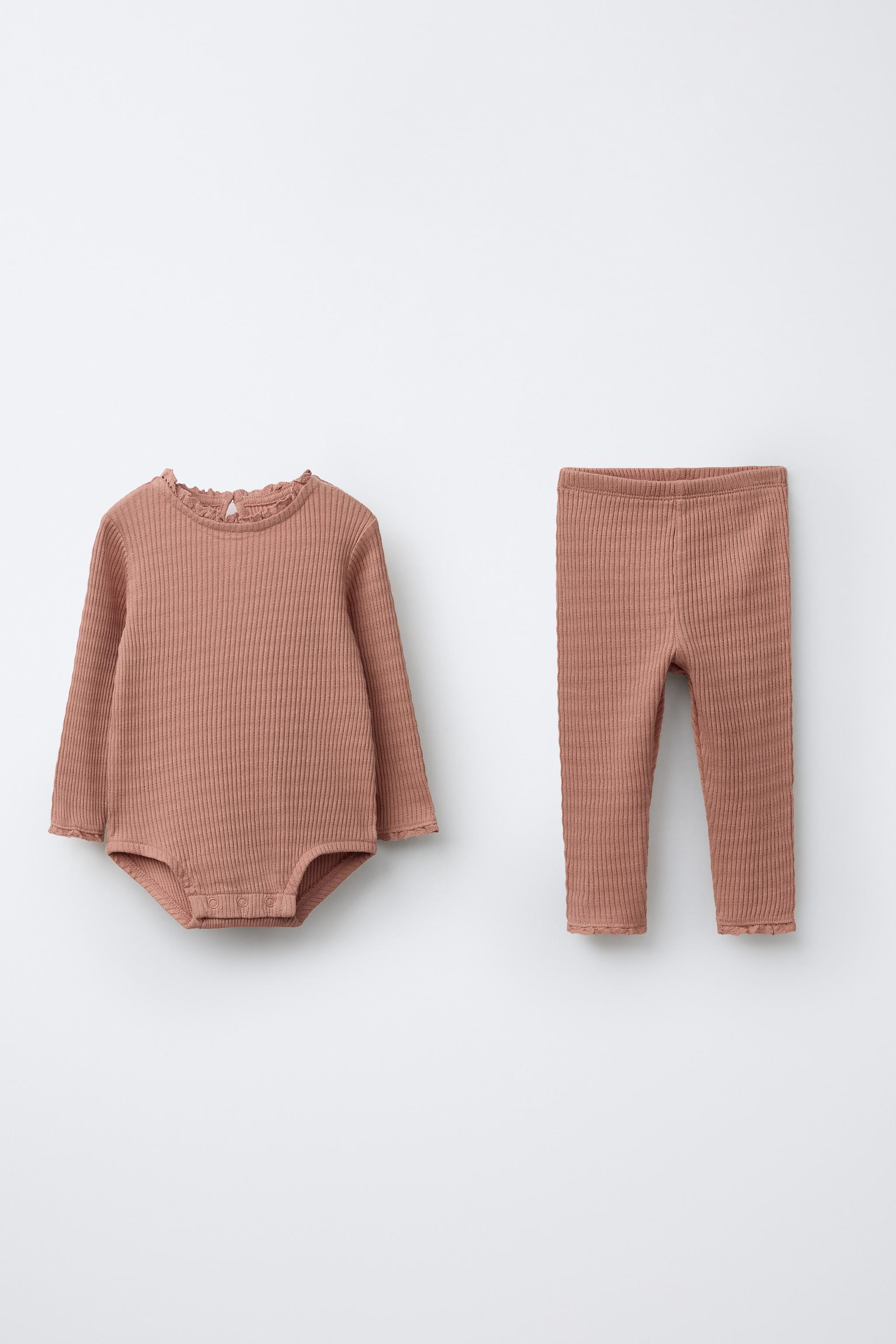 LACE TRIM BODYSUIT AND LEGGINGS SET