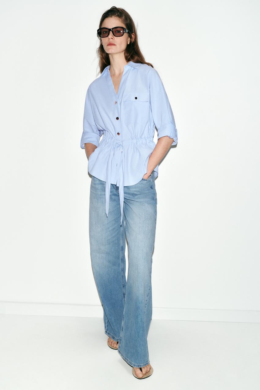 POPLIN SAFARI SHIRT - Light blue | ZARA United States