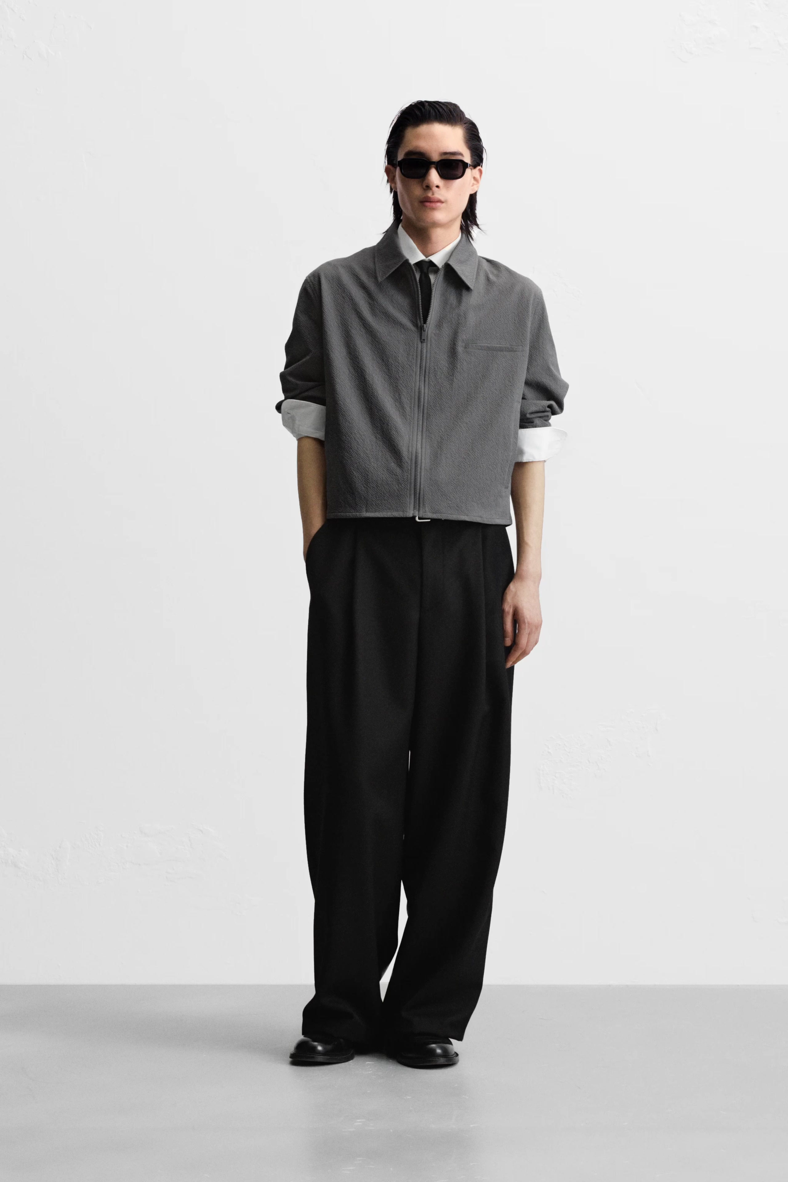 シアサッカー地ジャケット - チャコールグレー | ZARA Japan / 日本