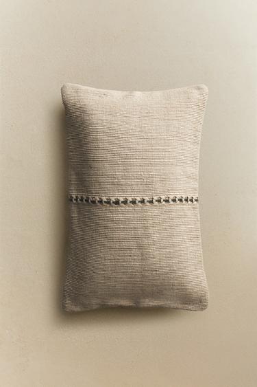WOVEN CUSHION COVER - Green by Zara