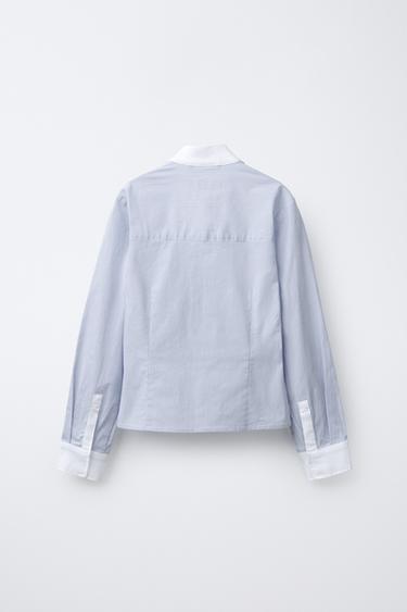 CHEMISE À RAYURES D'ÉQUITATION - Bleu / Blanc de Zara - Image 1