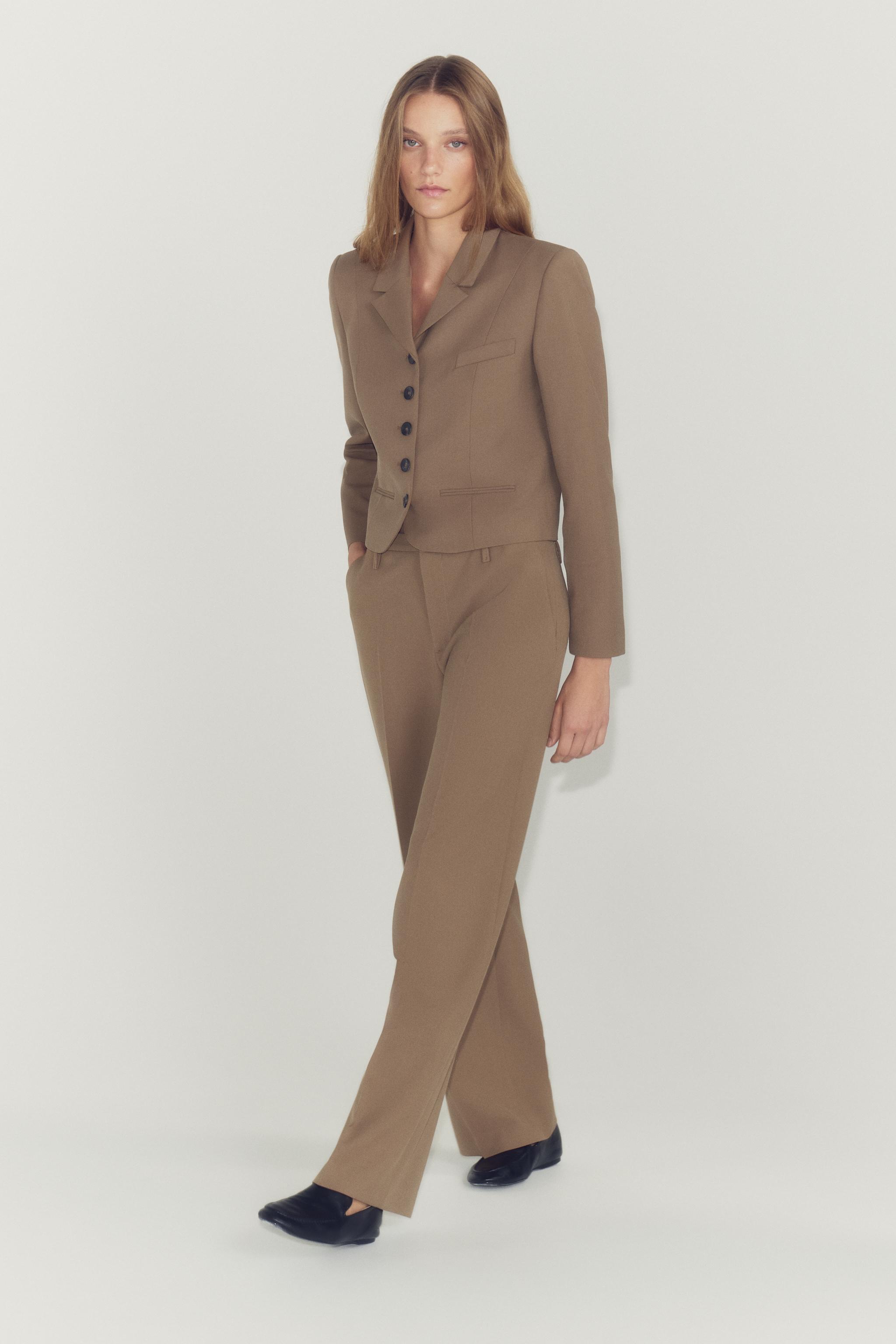 Zara ZW COLLECTION BELİ OTURAN DÜĞMELİ BLAZER görsel 3