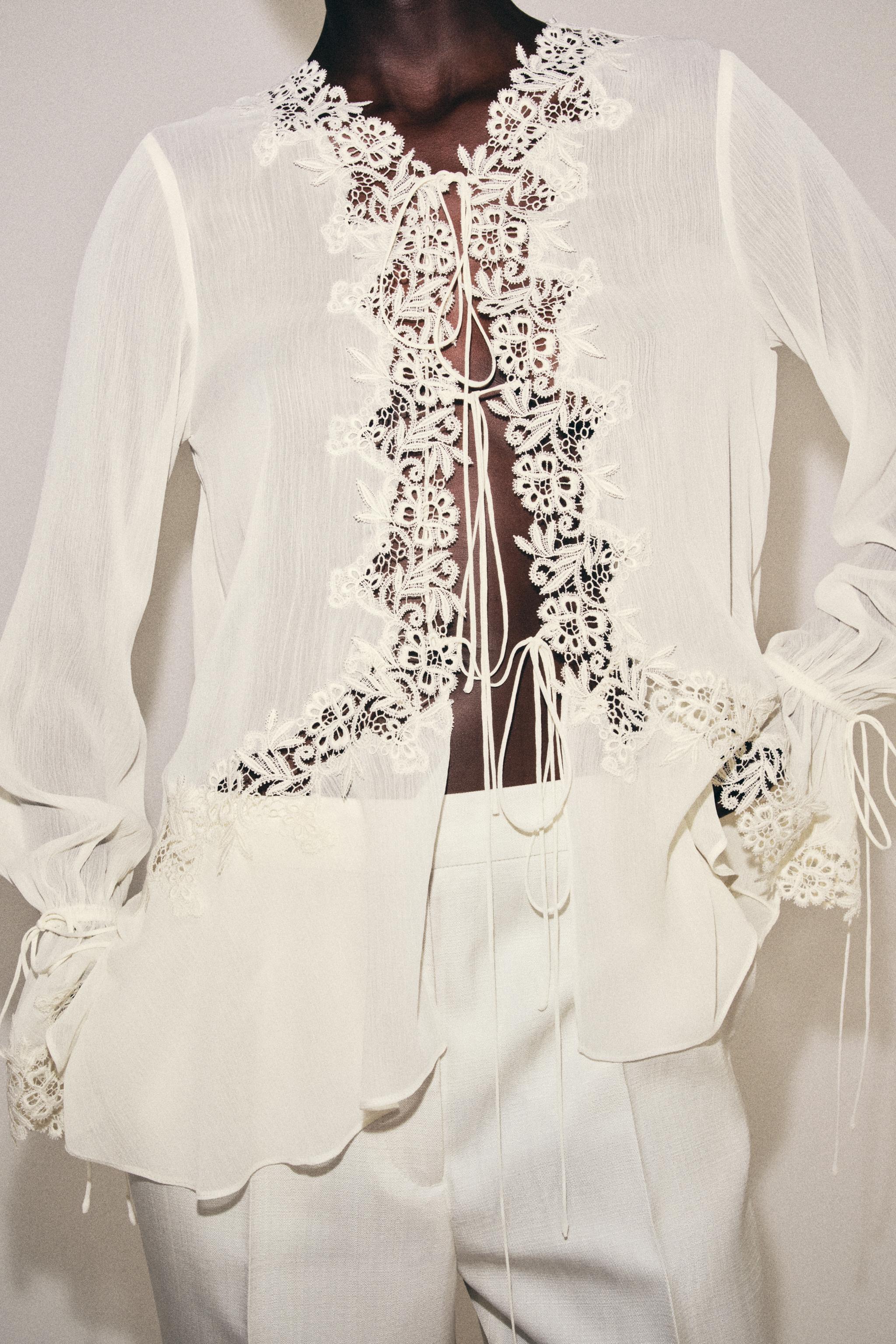 ZW COLLECTION COMBINATION LACE BLOUSE