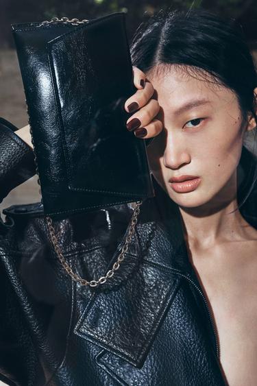 Zara 信封迷你單肩包 - 黑色