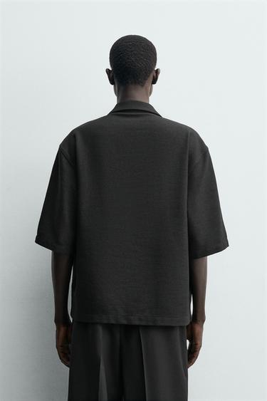 CHEMISE COUPE BOXY STRUCTURÉE - Noir de Zara - Image 2