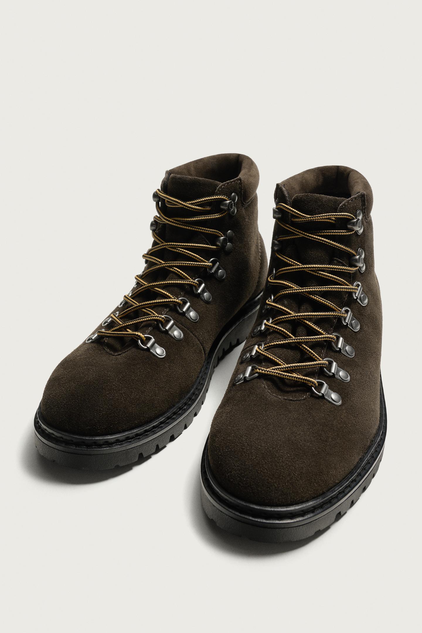 Мужские ботинки Zara Leather Hiking, цвет: Коричневый — фото 5