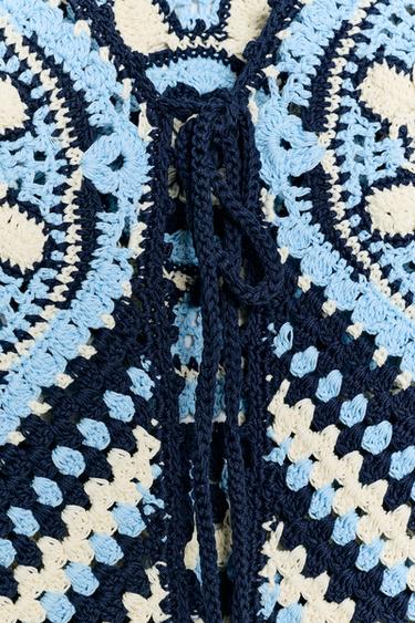 CROCHET KNIT VEST - Multicoloured by Zara - Image 8