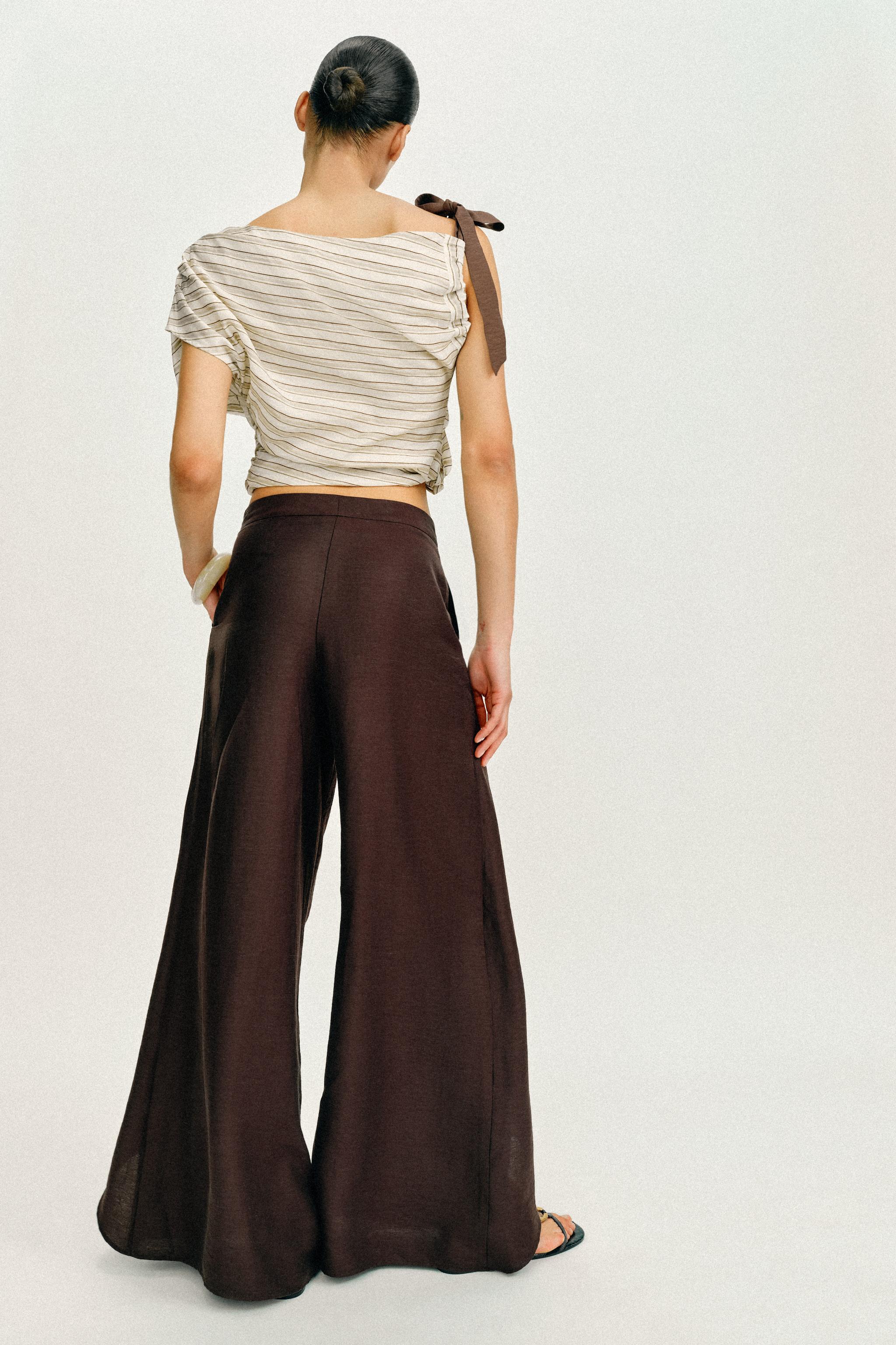 WIDE-LEG LINEN PANTS