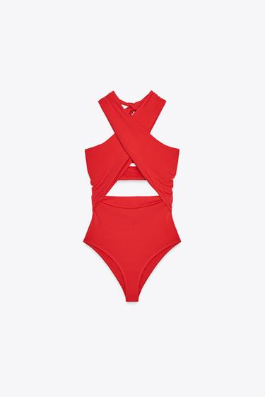 CUT-OUT WRAP BODYSUIT - Intense red by Zara - Image 4