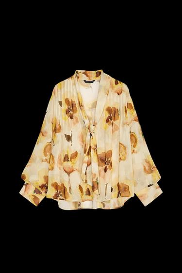 FLORAL PRINT SHIRT - Ecru/Yellow by Zara - Image 0