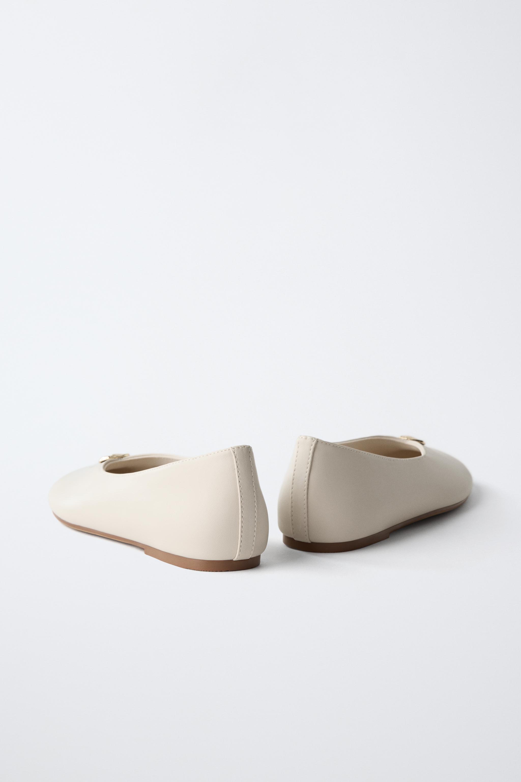 Обувь Zara BALLET FLATS WITH METALLIC DETAIL — фото 5