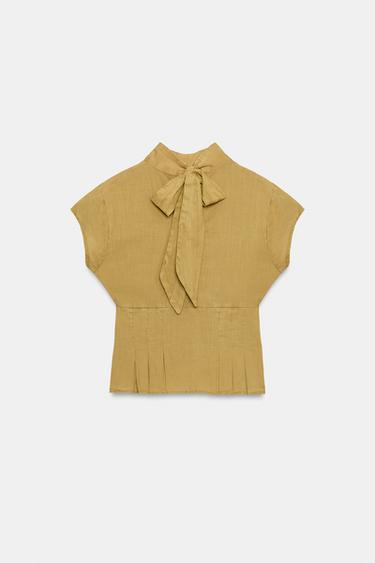 TOP OUVERTURE À NŒUD - Caramel de Zara - Image 3