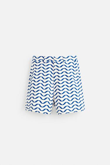 WAVY SHORT BERMUDA SHORTS - Blue/White by Zara - Image 6