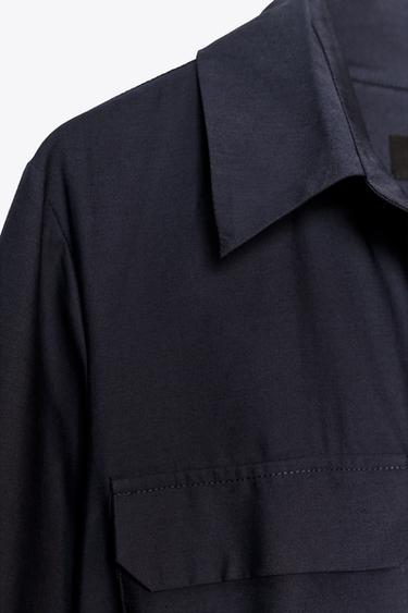 ZW COLLECTION POPLIN SHIRT DRESS - Navy blue by Zara - Image 6