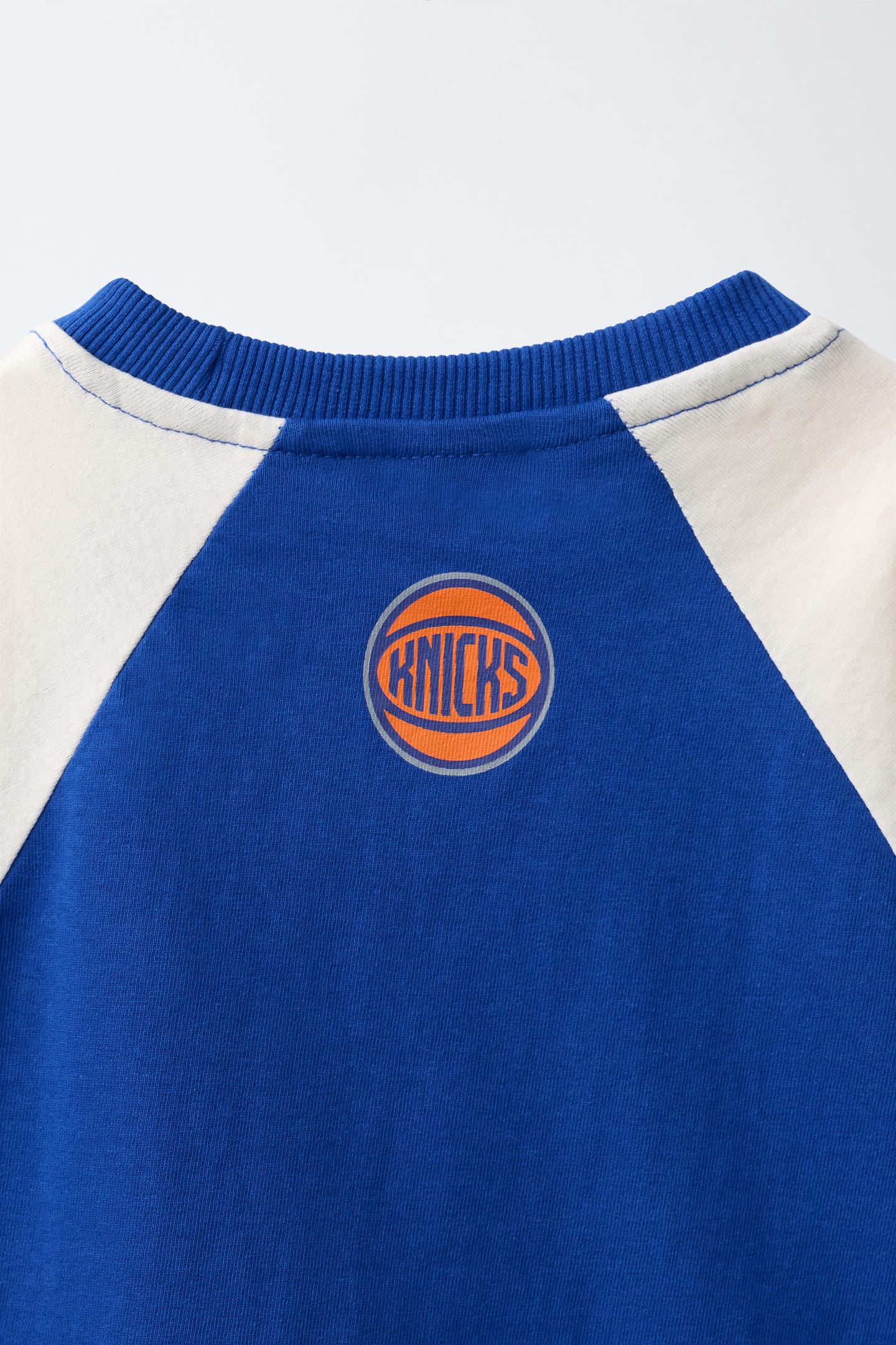 Детская футболка Zara NBA Nyc Knicks Raglan Sleeve, цвет: Голубоватый — фото 4