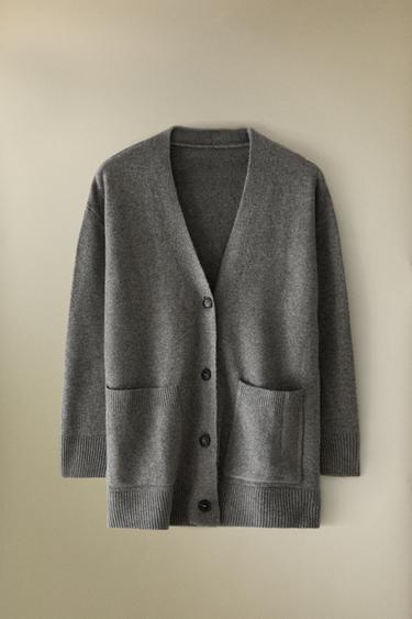 KNIT CARDIGAN - Light grey by Zara - Image 4