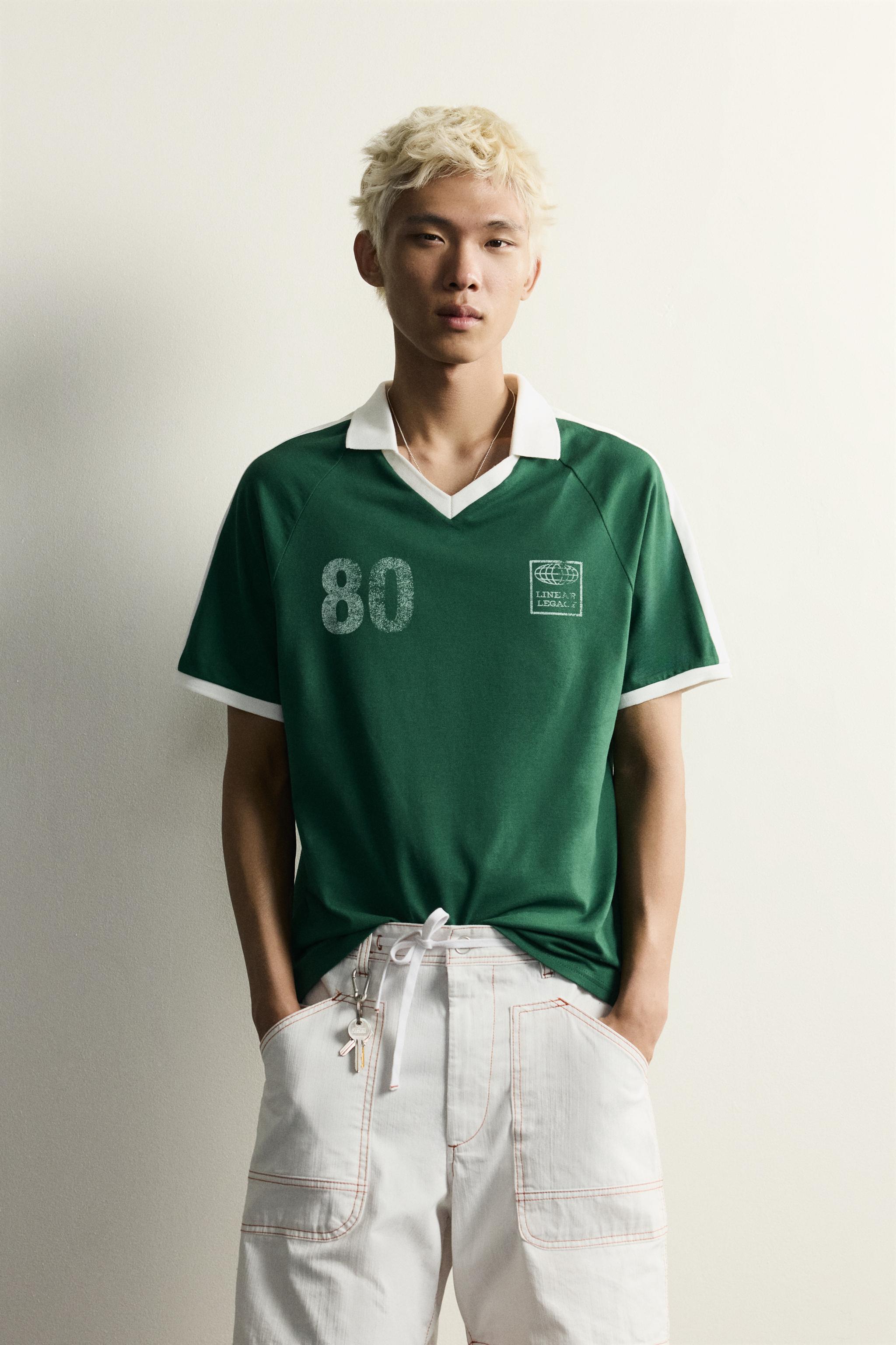 RETRO SOCCER CONTRAST POLO — Green