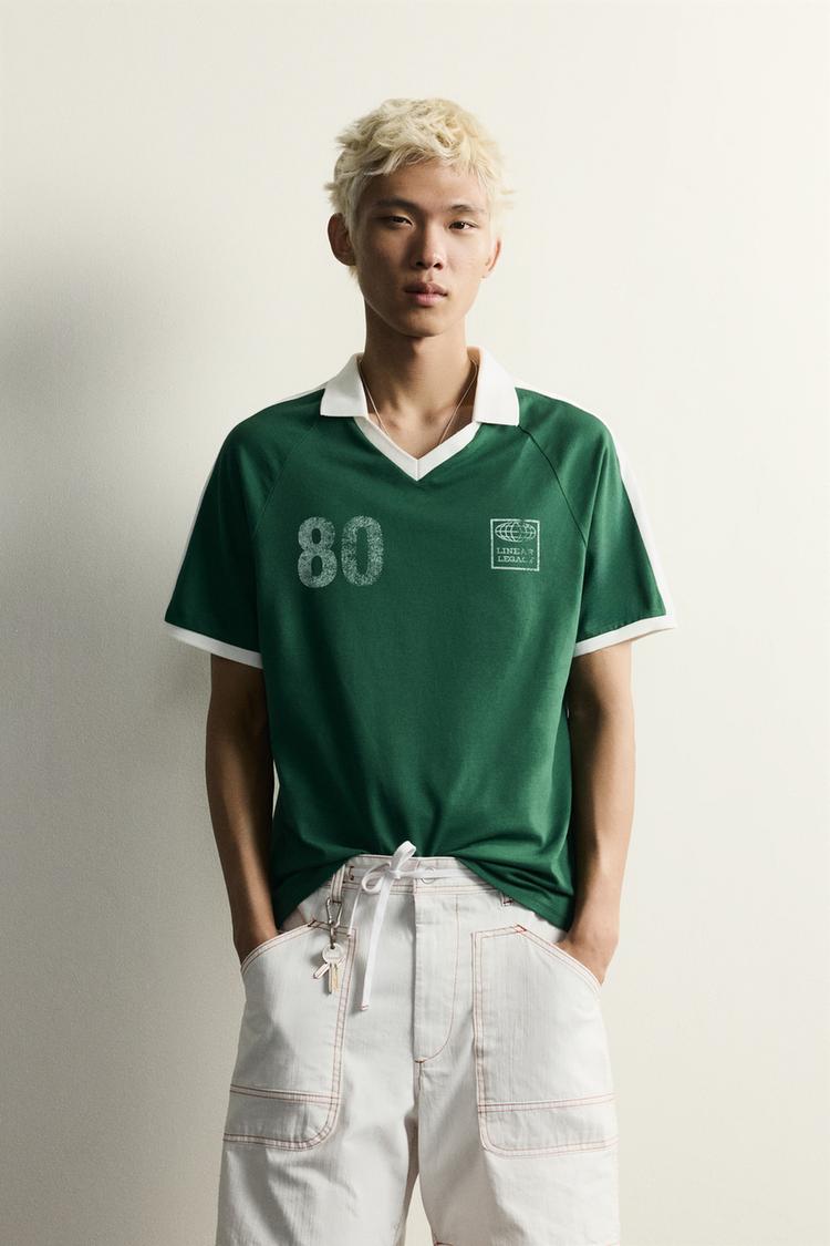 POLO CONTRASTE FÚTBOL RETRO