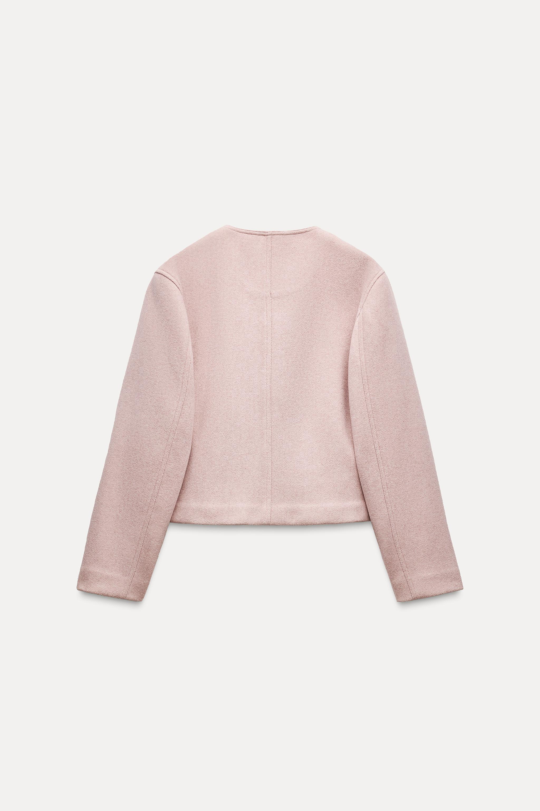 Pale pink jacket zara on sale