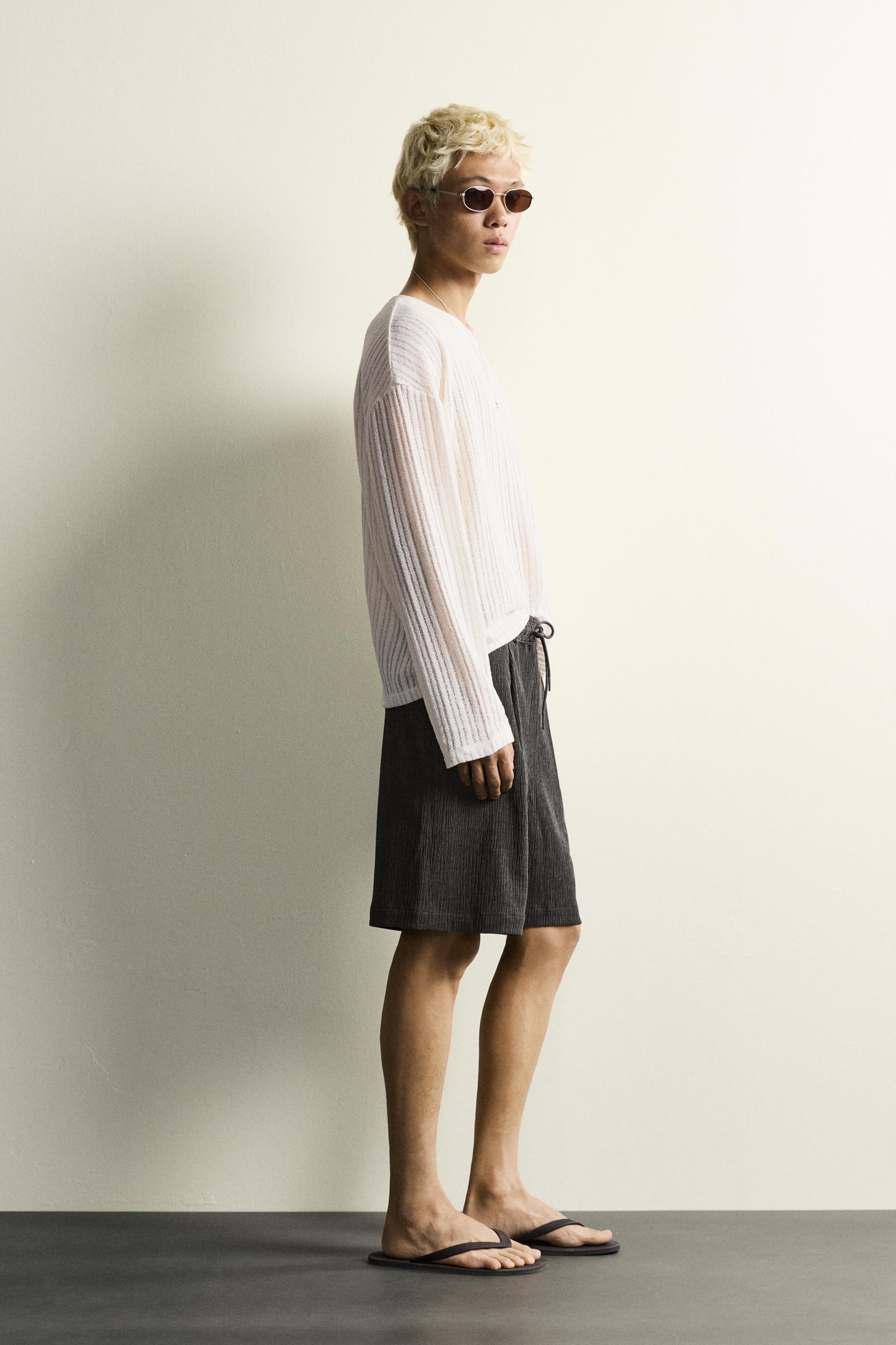 TEXTURED RELAXED FIT SHORTS
