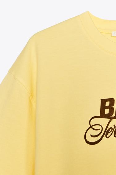 SLOGAN PRINT T-SHIRT - Yellow by Zara - Image 4