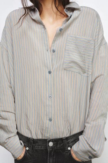 ZW COLLECTION STRIPED FLOWING SHIRT - Multicoloured by Zara