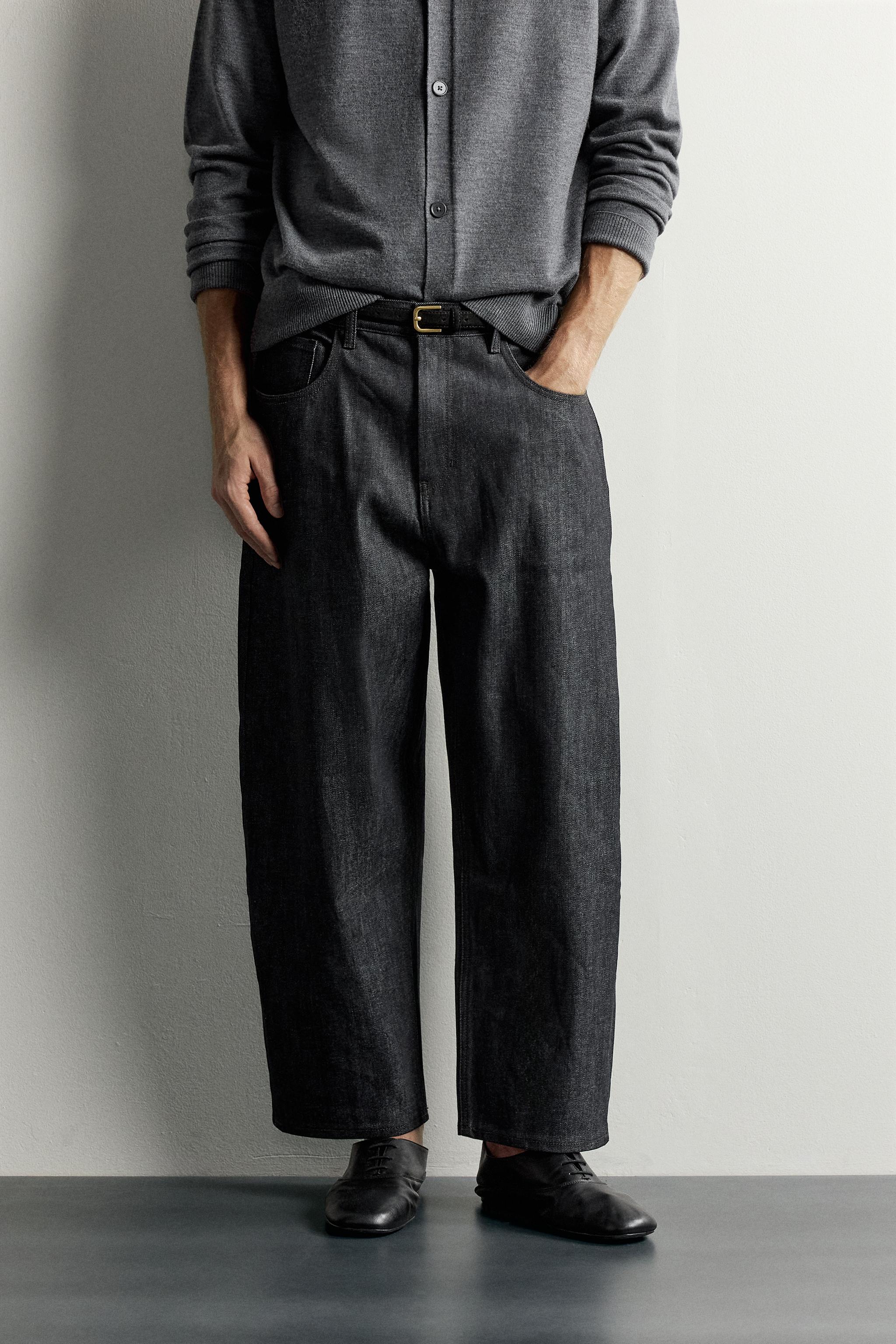 Zara TAPERED FIT GENİŞ PAÇA JEAN görsel 2