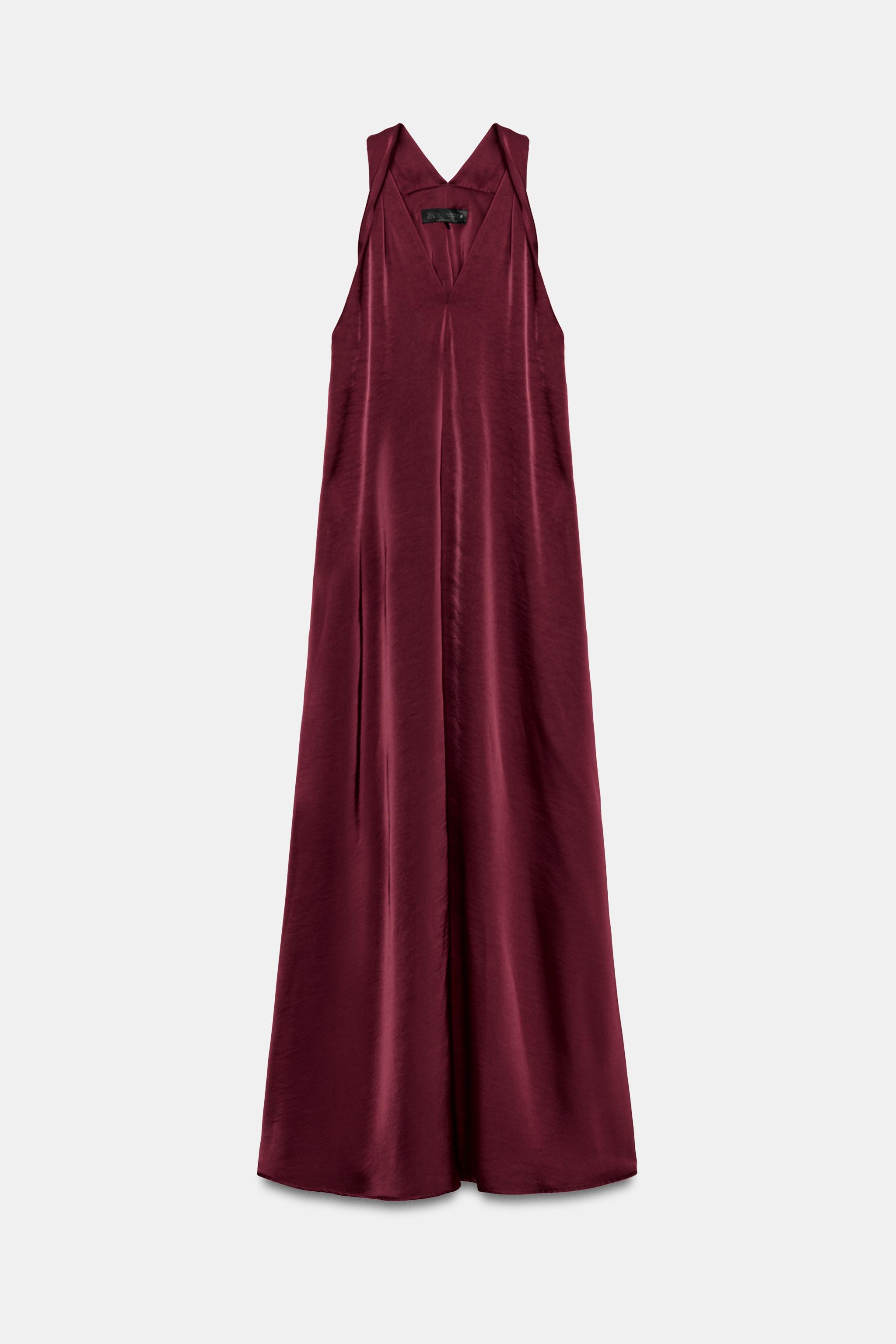 Женские платья Zara SATIN MAXI DRESS — фото 9